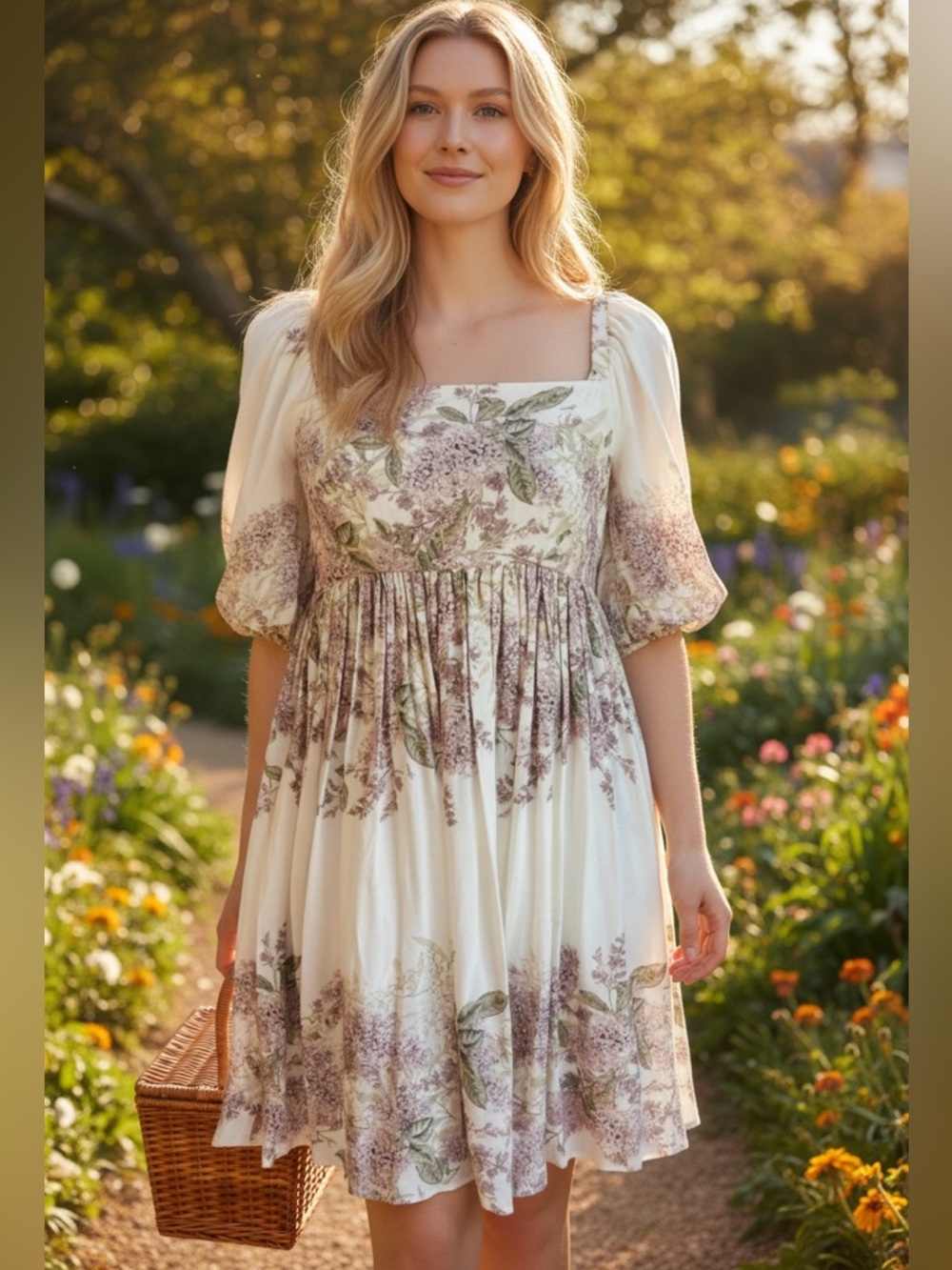 ANTONIO MELANI Heidi White Purple Floral Mini Dress NWT